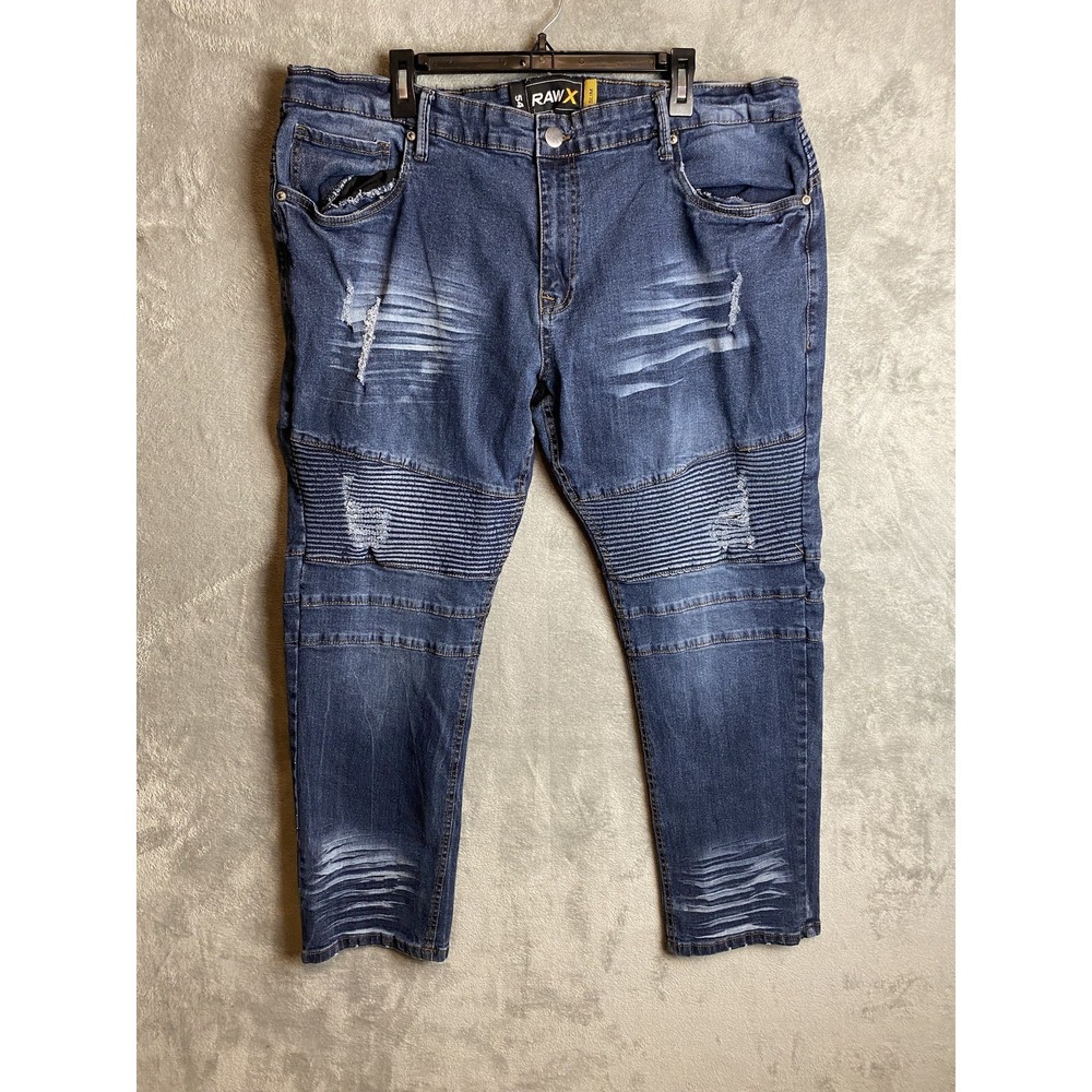 RAW X Slim Jeans 54 Blue Denim Distressed Pants